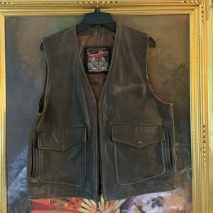 Leather Brown Vest (Harley Davidson inspired)